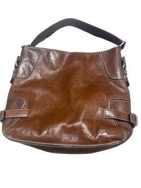 Michael Kors Brown Leather Shoulder Bag with Dark Brown Strap
